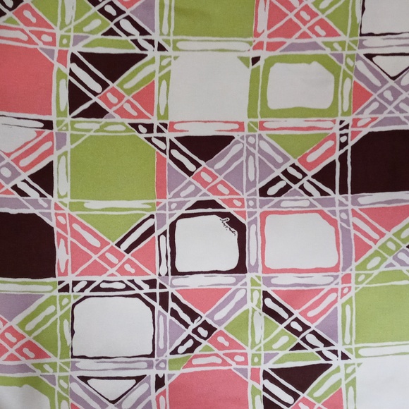 🆕️ 💚VTG Milly💚 - Multicolor Geometric Print Chain Straps Silk Cocktail Dress - Picture 4 of 15